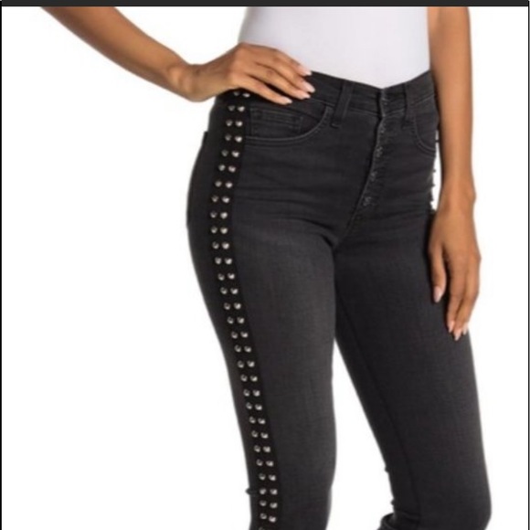 Veronica Beard Denim - VERONICA BEARD Carolyn Boot Studded Frayed Jeans
